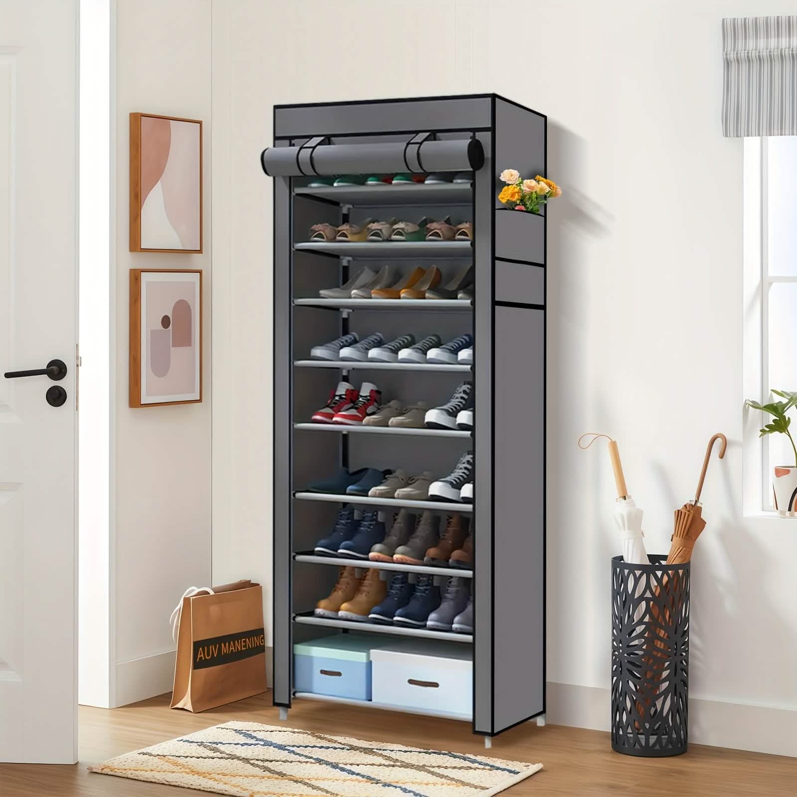 10-Layer 9 Grid Shoe Rack Shelf Storage Closet Organizer by DailySale