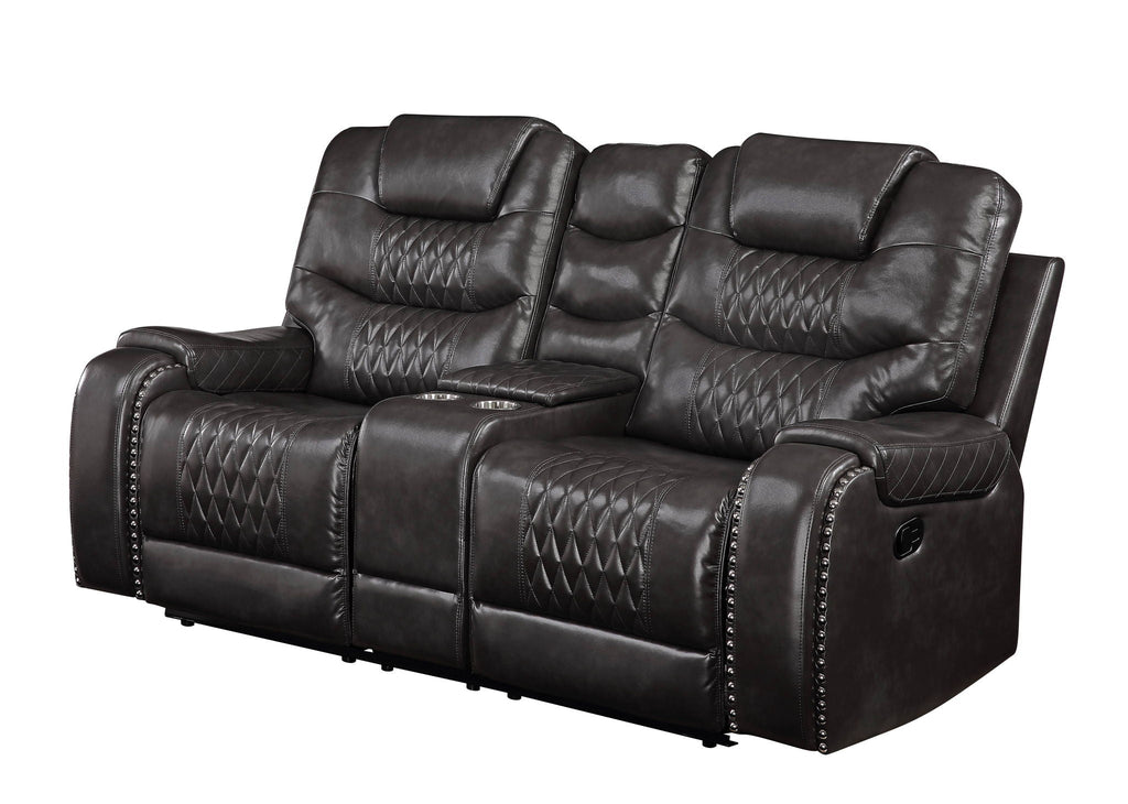 Braylon - Recliner Loveseat With Cupholder Console - Brown by Unique Piece Furniture
