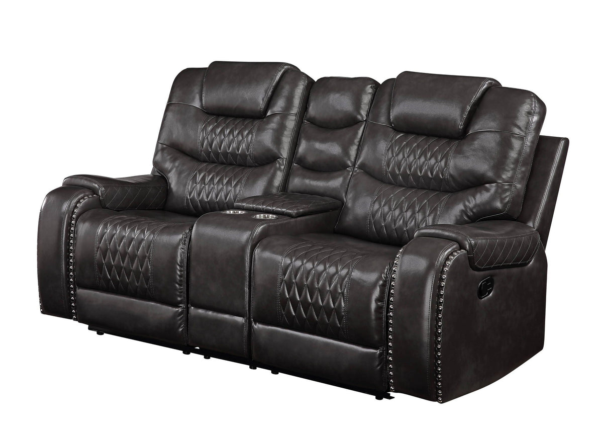 Braylon - Recliner Loveseat With Cupholder Console - Brown by Unique Piece Furniture