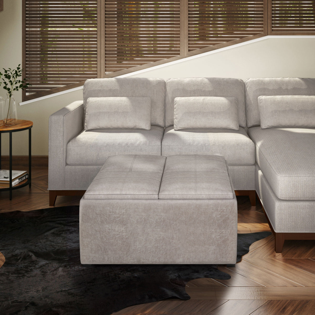 Avalon - Square Coffee Table, Storage Ottoman by Unique Piece Furniture