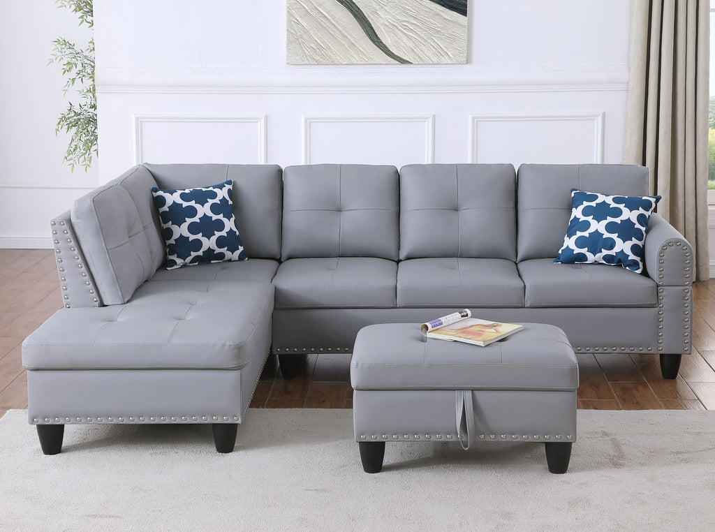 Irine - Sectional Sofa With Ottoman - Gray by Unique Piece Furniture