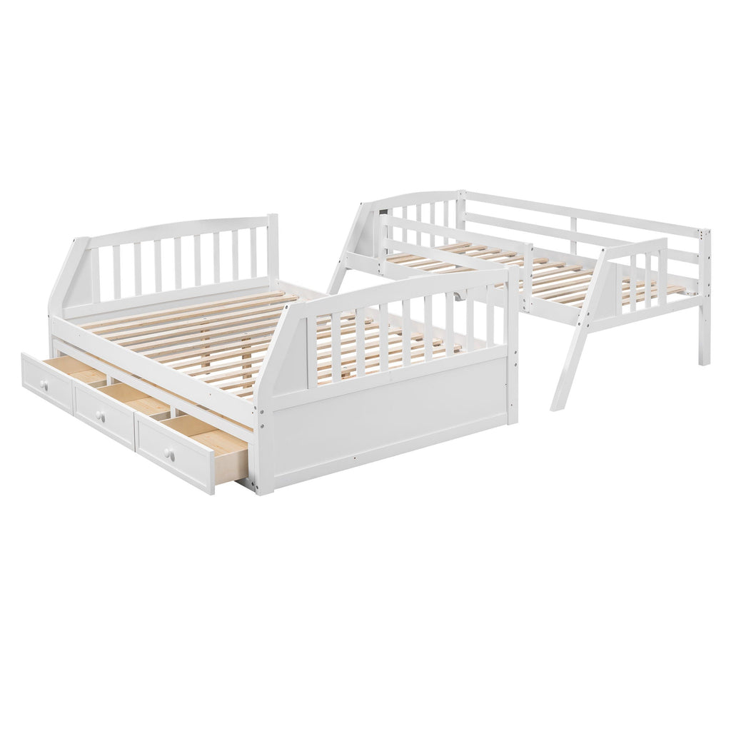 Bunk Bed With Drawers, Ladder And Storage Staircase by Unique Piece Furniture