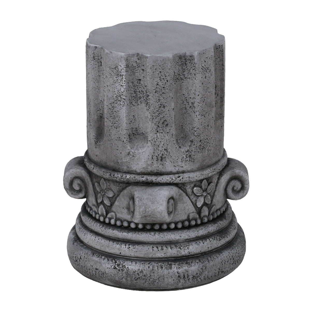 Outdoor End Table, Round Side Table For Patio And Garden - Antique Gray by Unique Piece Furniture