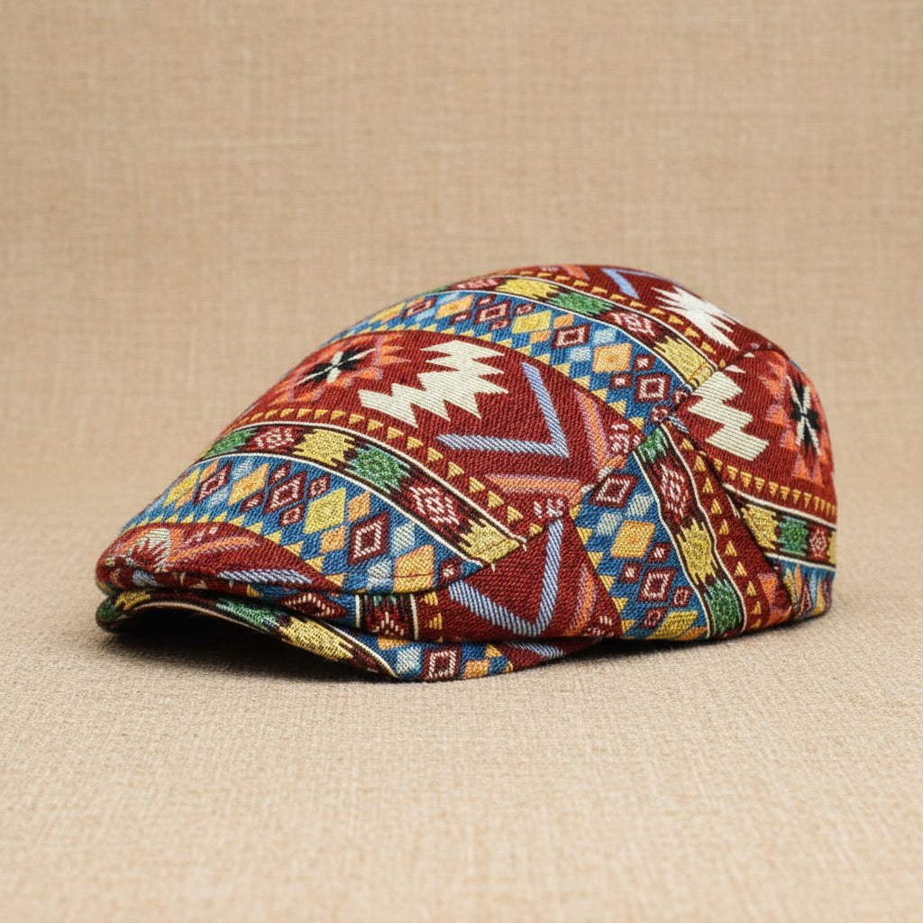 Women’s Retro Beret Hat – Chic British Style Ethnic Beret by FitiqueFit