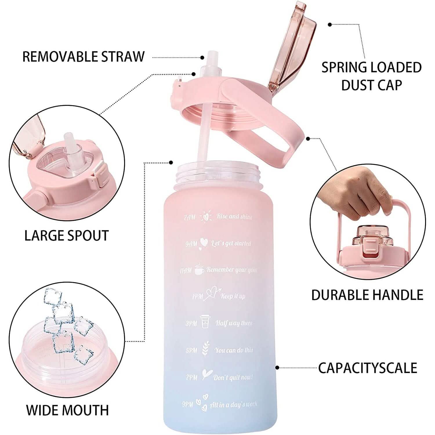 68 Oz Water Bottle with Time Marker by DailySale