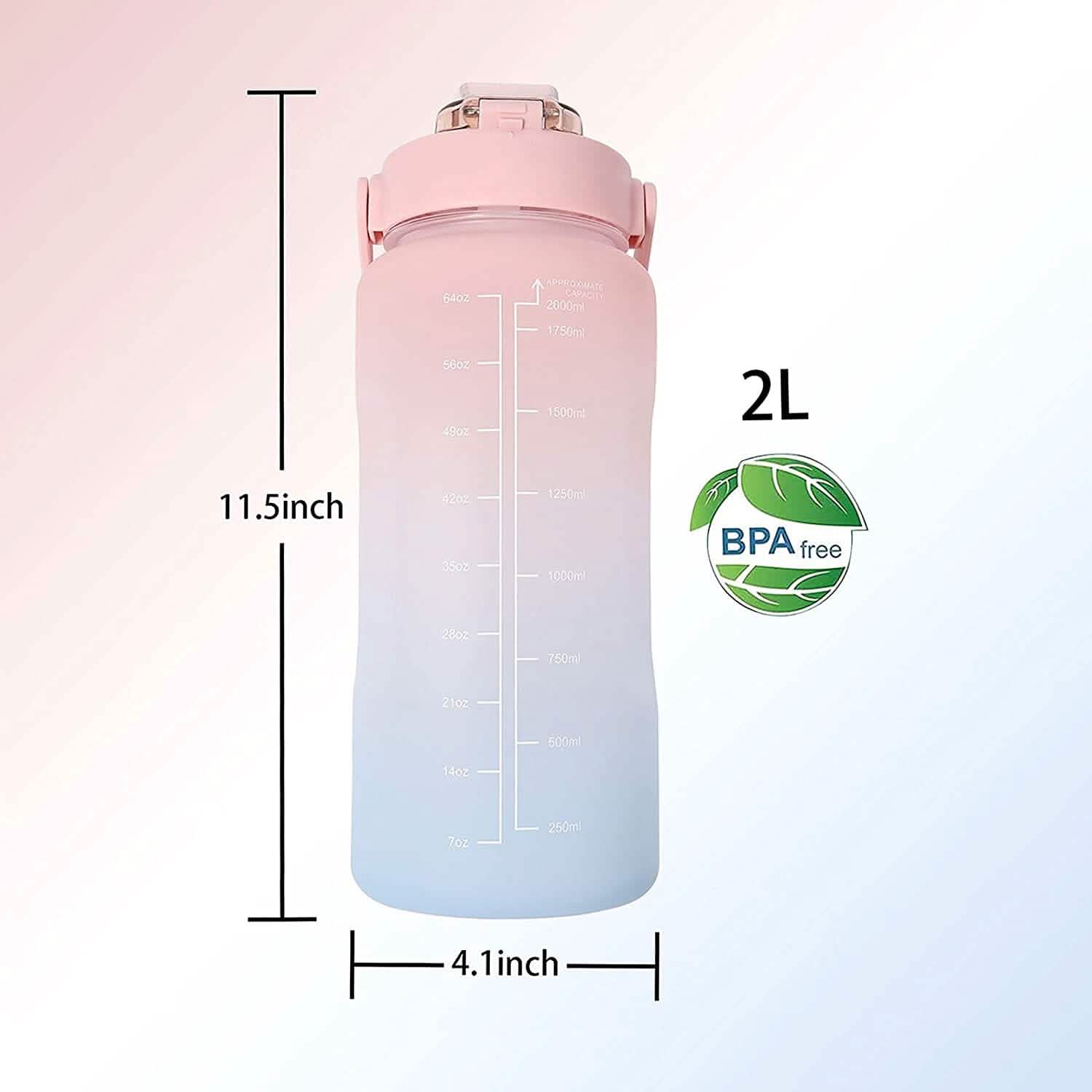 68 Oz Water Bottle with Time Marker by DailySale
