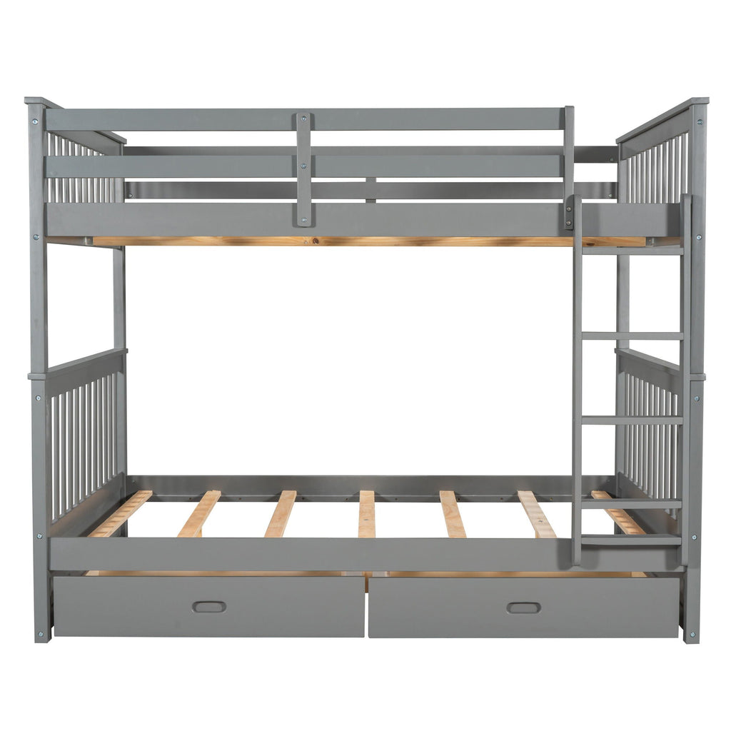 Bunk Bed With Ladders And 2 Storage Drawers by Unique Piece Furniture
