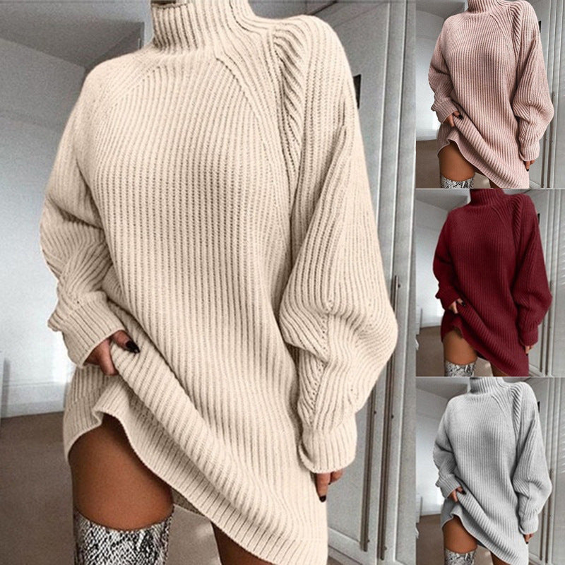 Solid Turtleneck Long Sweater Winter Warm Women Sweater Dress See size chart under “more details” by The Fashion Celestial