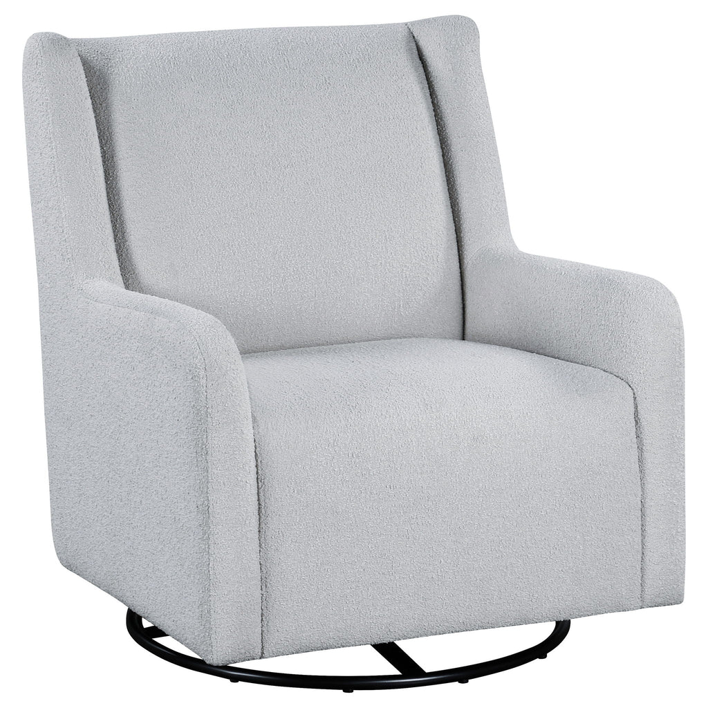 Serra Boucle Upholstered Swivel Glider Dove Grey by Unique Piece Furniture