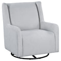 Serra Boucle Upholstered Swivel Glider Dove Grey by Unique Piece Furniture