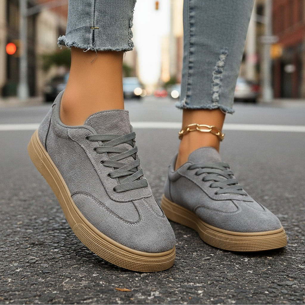 Women’s Round Toe Elegant Student Casual Lace-Up Shoes by FitiqueFit