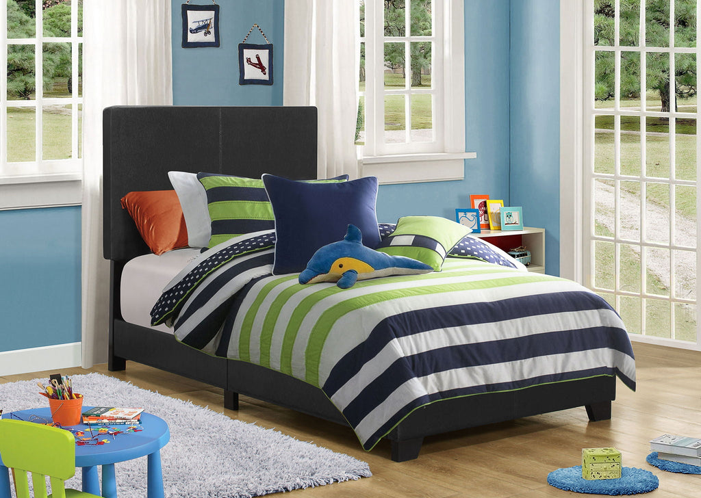 Dorian Faux Leather Upholstered Twin Panel Bed Black by Unique Piece Furniture