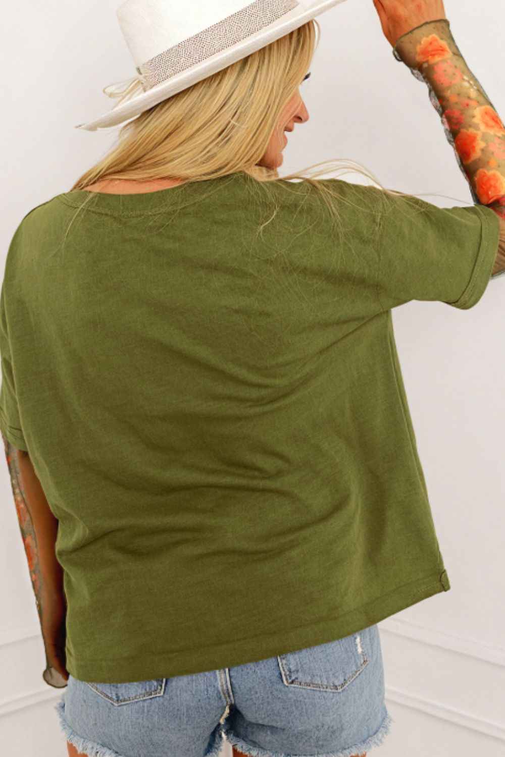 Faux Two Piece Floral Long Sleeve Patchwork Top by Wild and Free Boutique