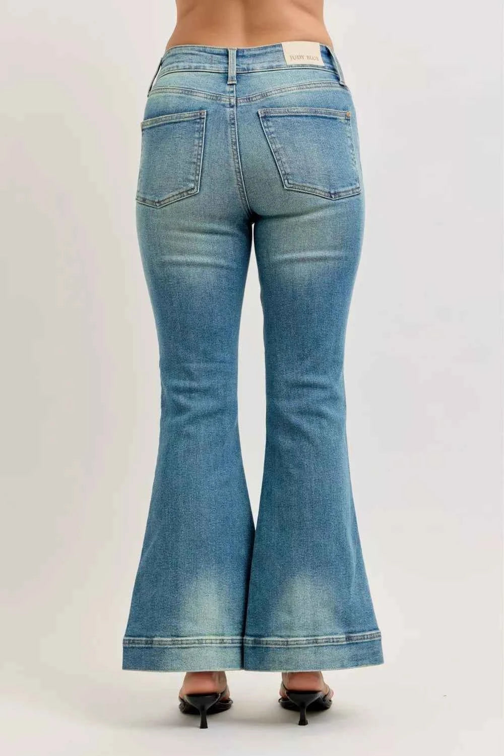 Judy Blue High Waist Vintage Wash Flare Jeans by Wild and Free Boutique