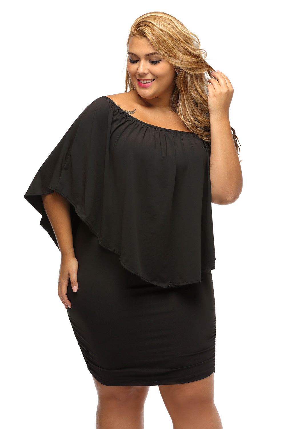 Plus size Dressing Layered Fiery Red Mini Poncho Dress by Wild and Free Boutique