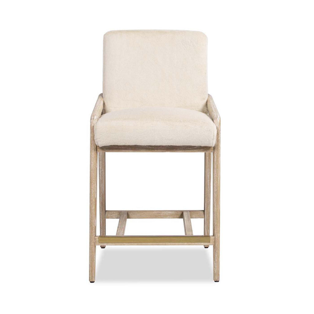 Arizona - Solid Ash Upholstered Counter Stool With Rope Detail - Creme De La Creme White by Unique Piece Furniture