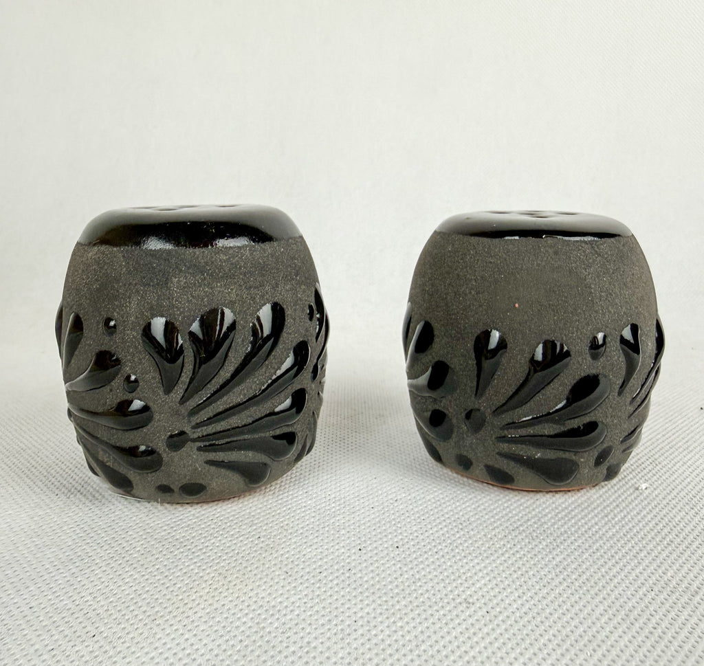 Talavera Style Black Salt Pepper Shaker- Salero Engobe Negro by TheMexHub