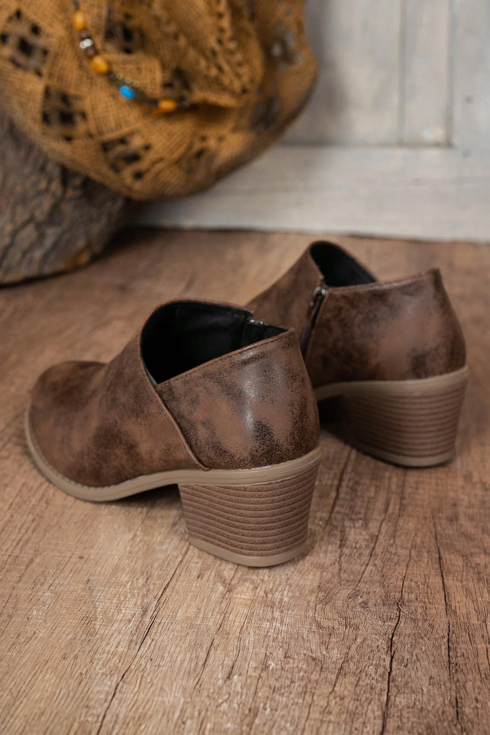 Coffee Suede Casual Ankle Boots by Wild and Free Boutique