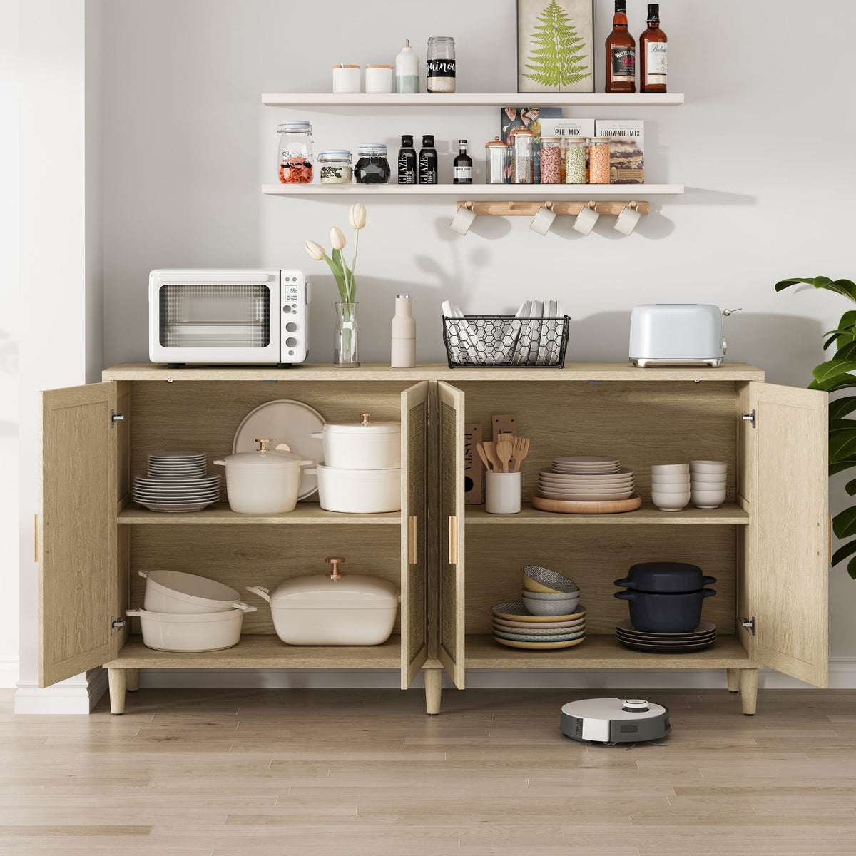 Buffet Cabinet With Adjustable Shelves For Kitchen by Unique Piece Furniture