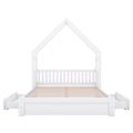 House Style Platform Bed With Guardrail And 2 Drawers by Unique Piece Furniture