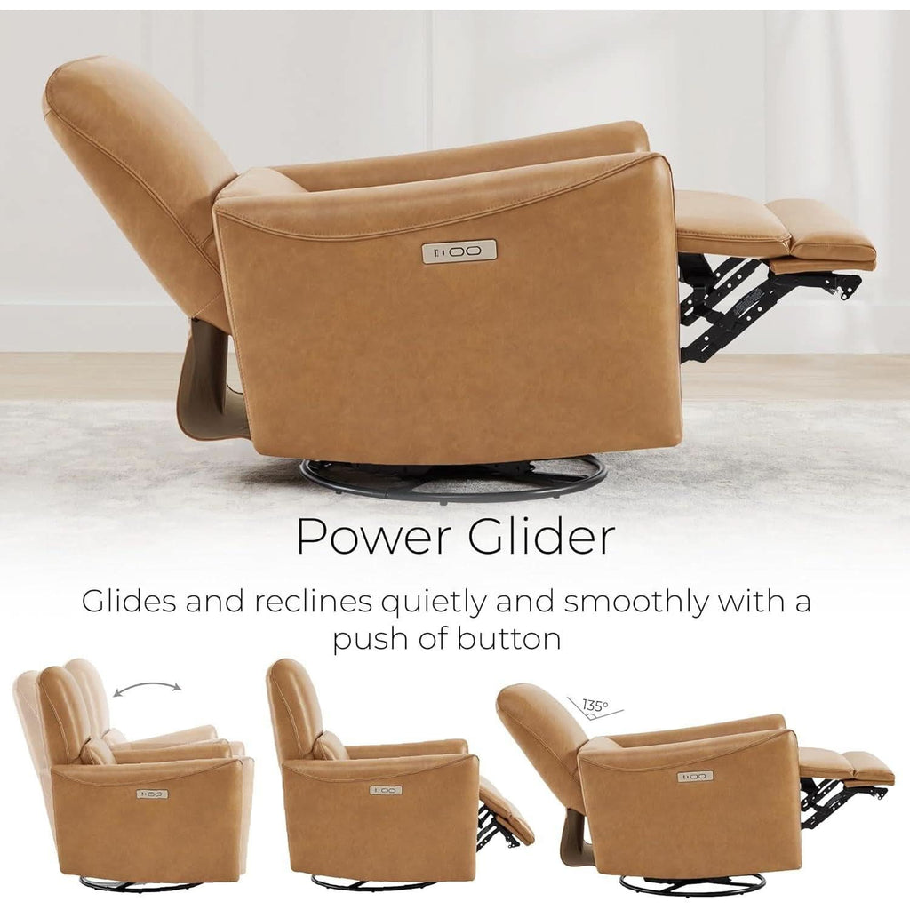 Power Recline Swivel Recliner With Lumbar Support For Living Room by ShipItFurniture