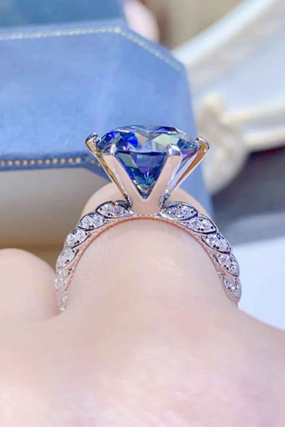 5 Carat Moissanite 925 Sterling Silver Ring by Wild and Free Boutique