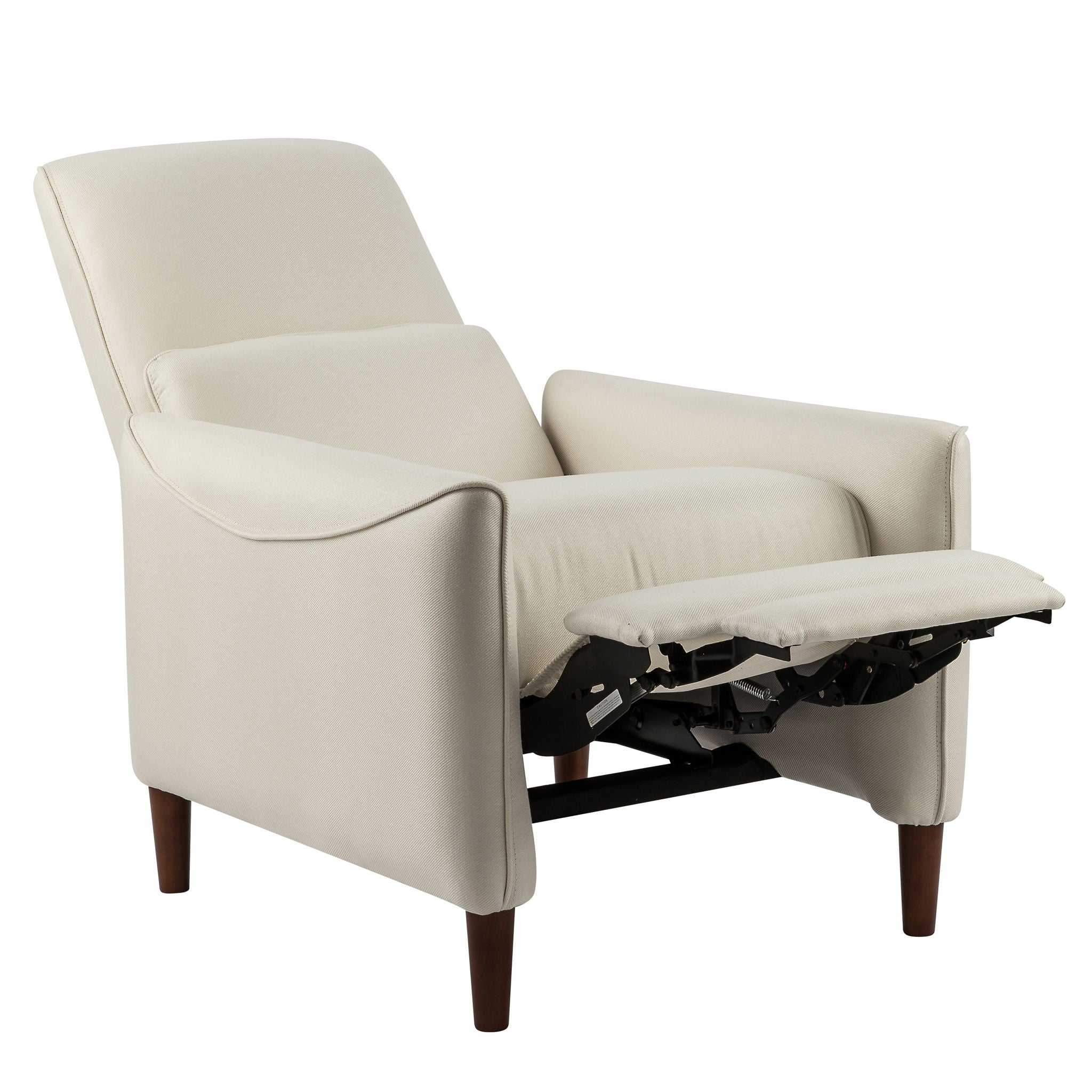 Upholstered Push Recliner Chair With Rubber Wood Legs For Living Room by Unique Piece Furniture