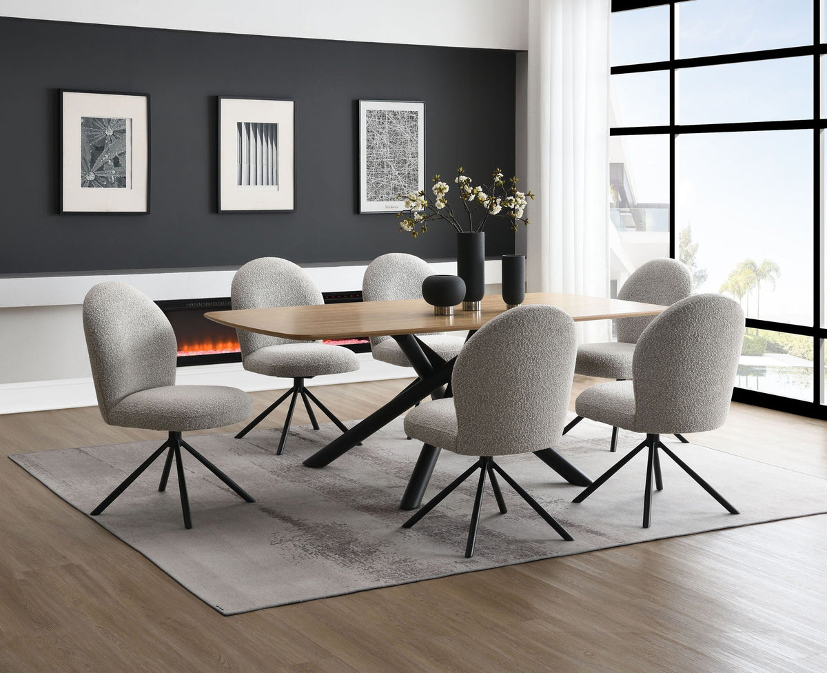 Lawton - 7 Pieces Dining Room Set - Natural / Black / Gray by Unique Piece Furniture