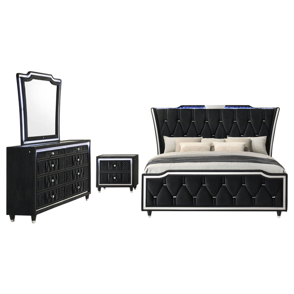 Lorient 4-piece Eastern King Bedroom Set Black by Unique Piece Furniture