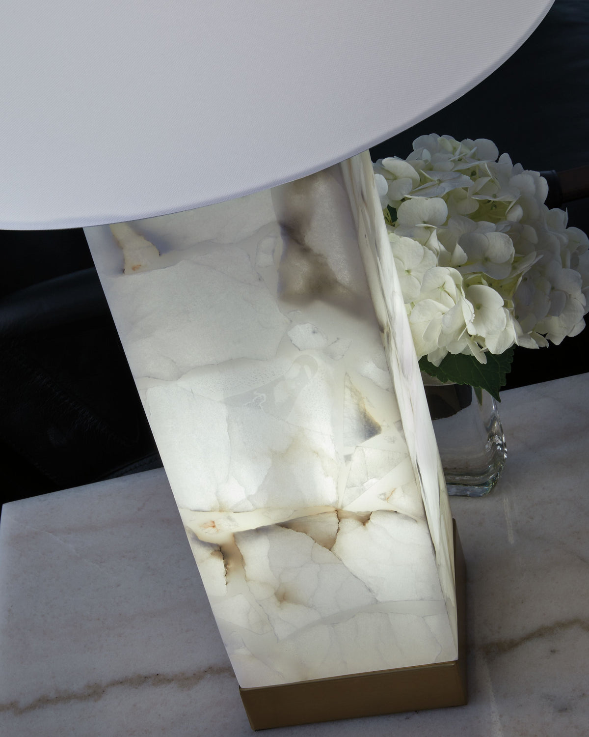 Linderfield - Alabaster Table Lamp - White / Gold Finish by Unique Piece Furniture