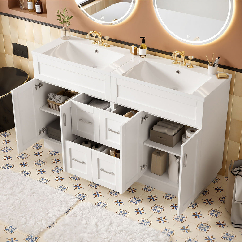 Bathroom Vanity With 2 Doors, 2 Drawers, Adjustable Shelf, Hidden Slides & Soft Close Hinges by Unique Piece Furniture