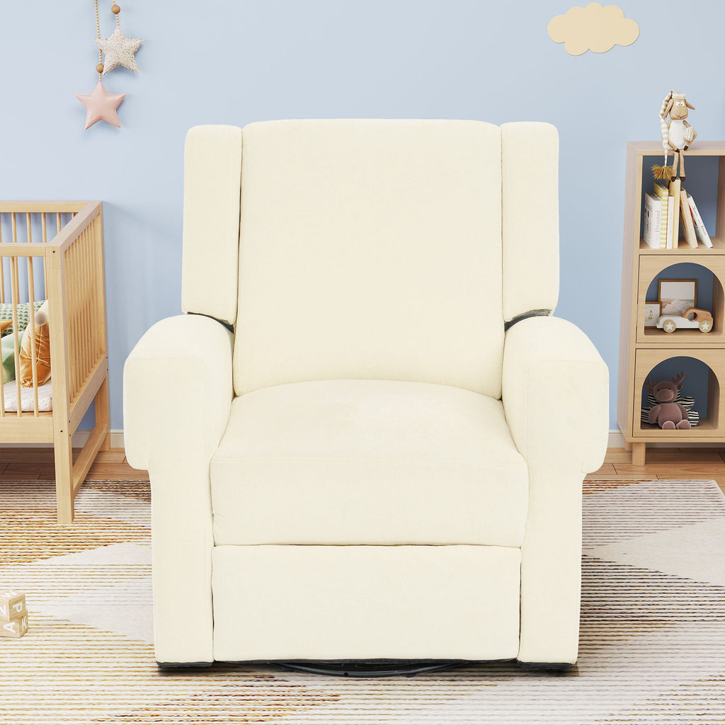 Manual Recliner Chair With Swivel Rocker Function, Dual Recline Angles by Unique Piece Furniture