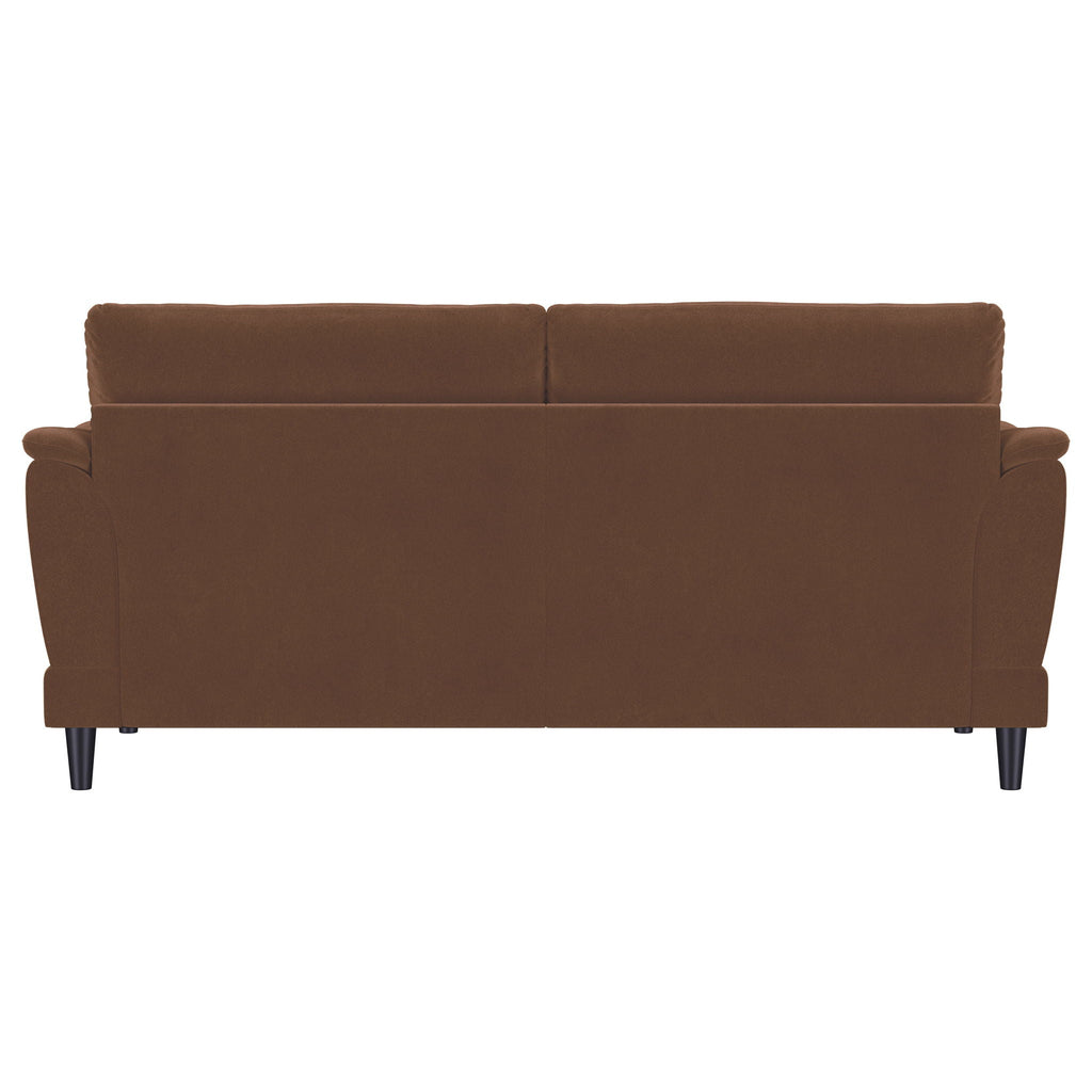 Selma Velvet Upholstered Crescent Arm Sofa Rust by Unique Piece Furniture