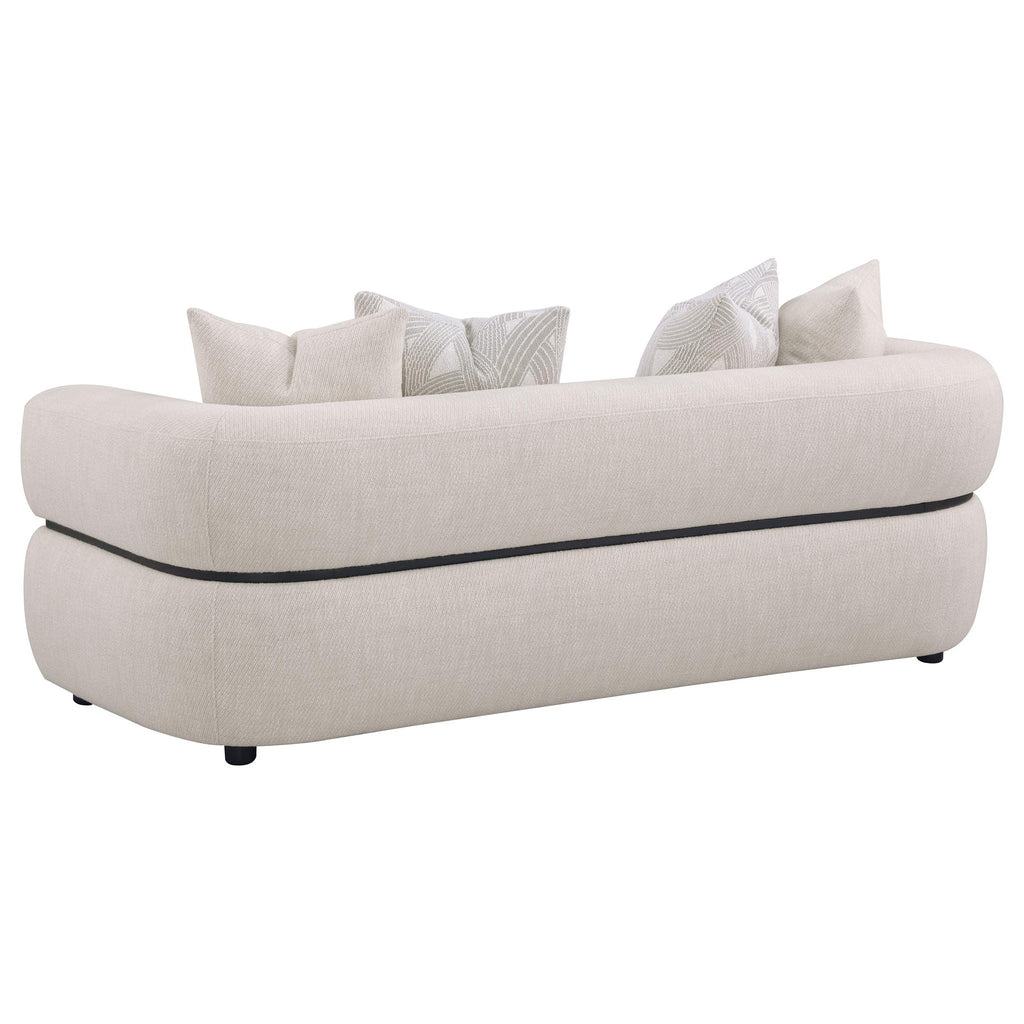 Jeanette 3-piece Fabric Upholstered Round Arm Sofa Set Beige by Unique Piece Furniture