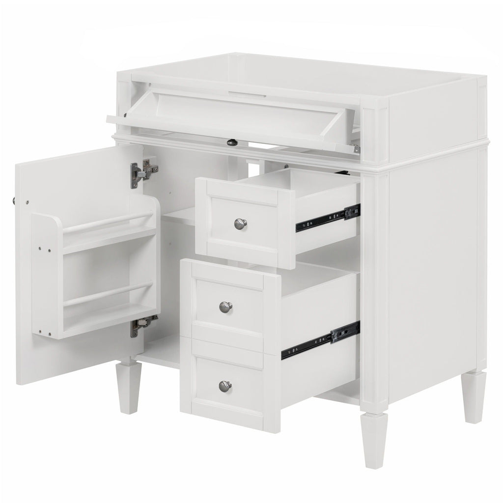 Bathroom Vanity With 2 Drawers And Tip-Out Drawer, Storage Cabinet by Unique Piece Furniture