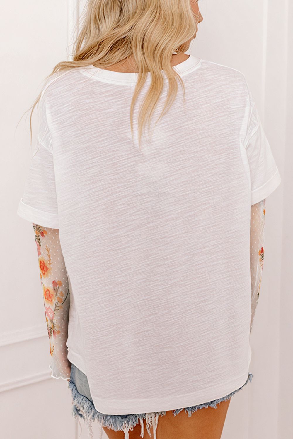 Faux Two Piece Floral Long Sleeve Patchwork Top by Wild and Free Boutique