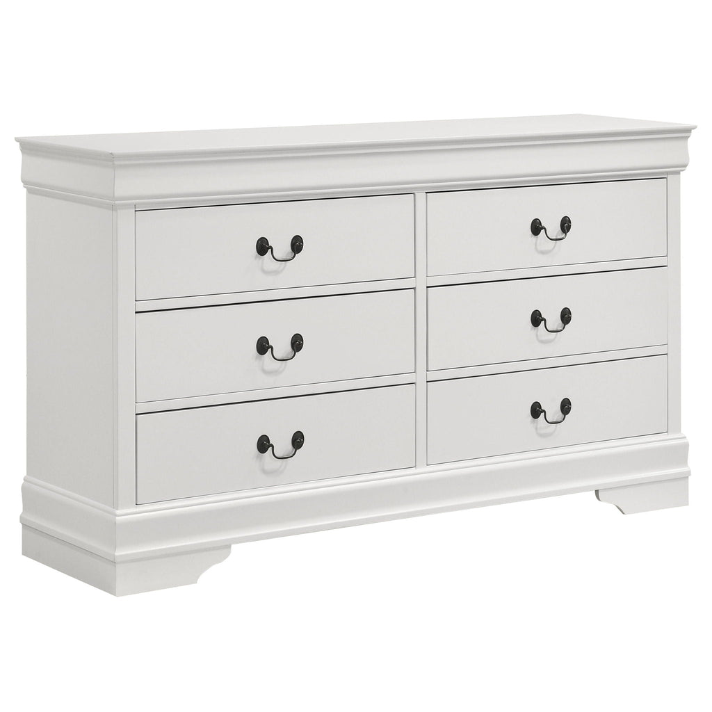 Louis Philippe 6-drawer Dresser White by Unique Piece Furniture