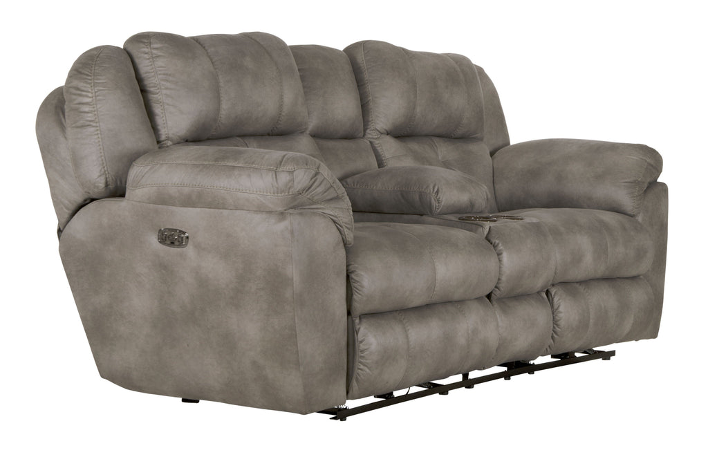 Ferrington - Power Lay Flat Reclining Console Loveseat with Power Adjustable Headrest & Lumbar by Unique Piece Furniture