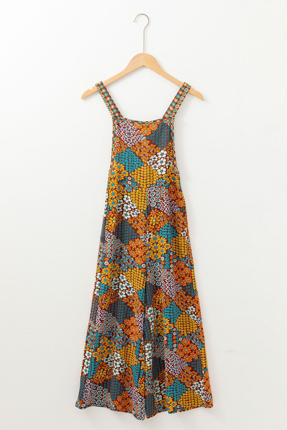 Multicolour Boho Floral Print Crossed Straps Ankle-length Jumpsuit by Dear-Lover Dropshipping