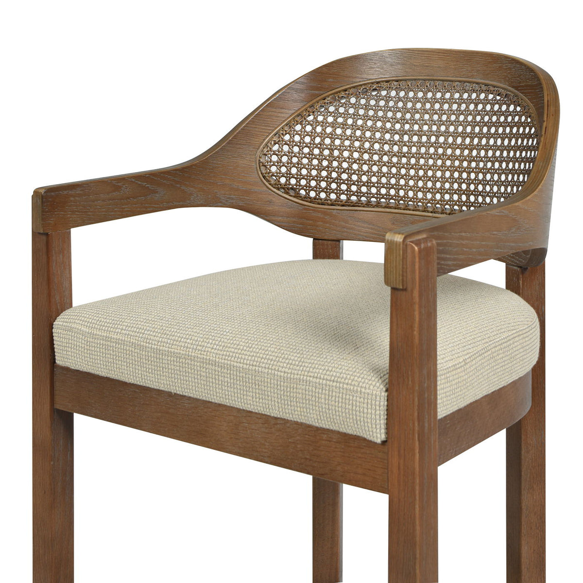 Americana - Mid-Century Modern Cane Back Counter Stool by Unique Piece Furniture