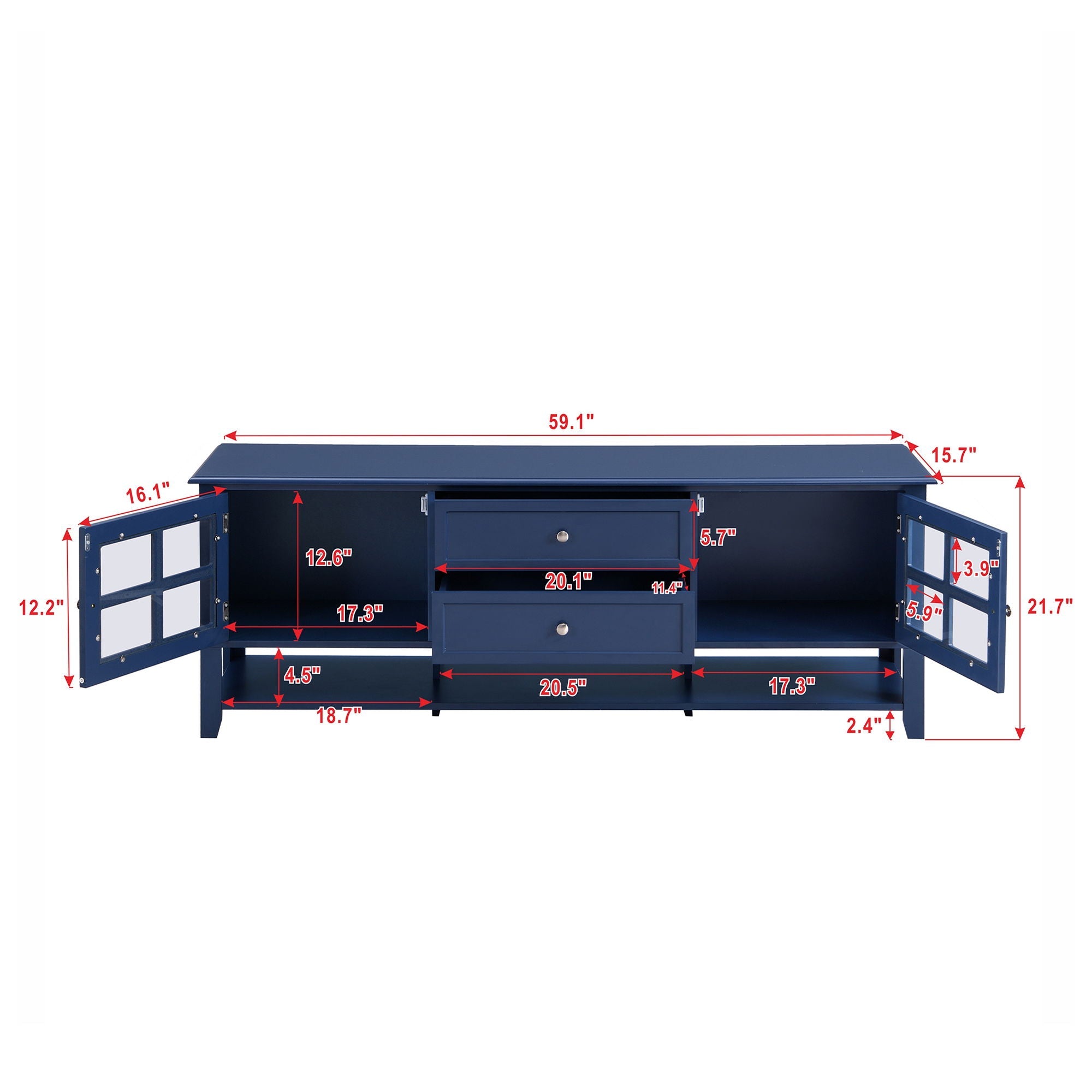 TV Stand, Entertainment Center With Dual Drawers And Hidden Storage, Cabinet With Soft Closing Doors And Sleek Panel Design by Unique Piece Furniture
