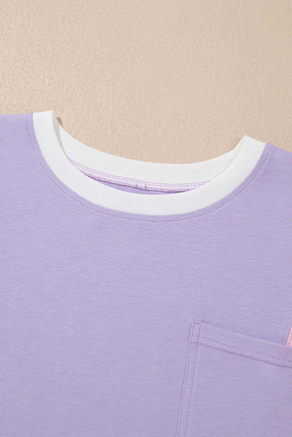 Purple Color Block Patchwork Half Sleeve Oversized T Shirt by Wild and Free Boutique