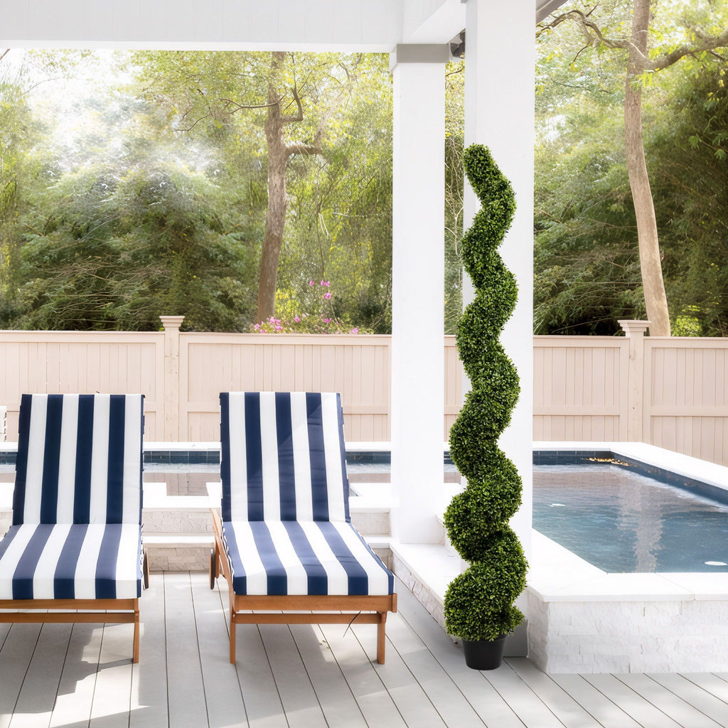 Artificial Outdoor UV Resistant Plastic Boxwood Topiary Spiral Tree by Unique Piece Furniture