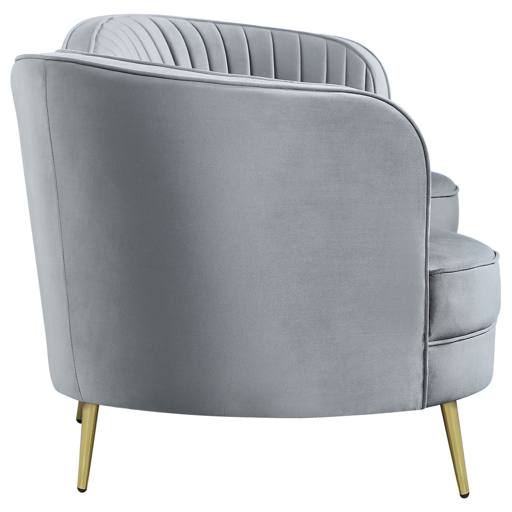 Sophia 2-piece Upholstered Channel Tufted Sofa Set Grey by Unique Piece Furniture