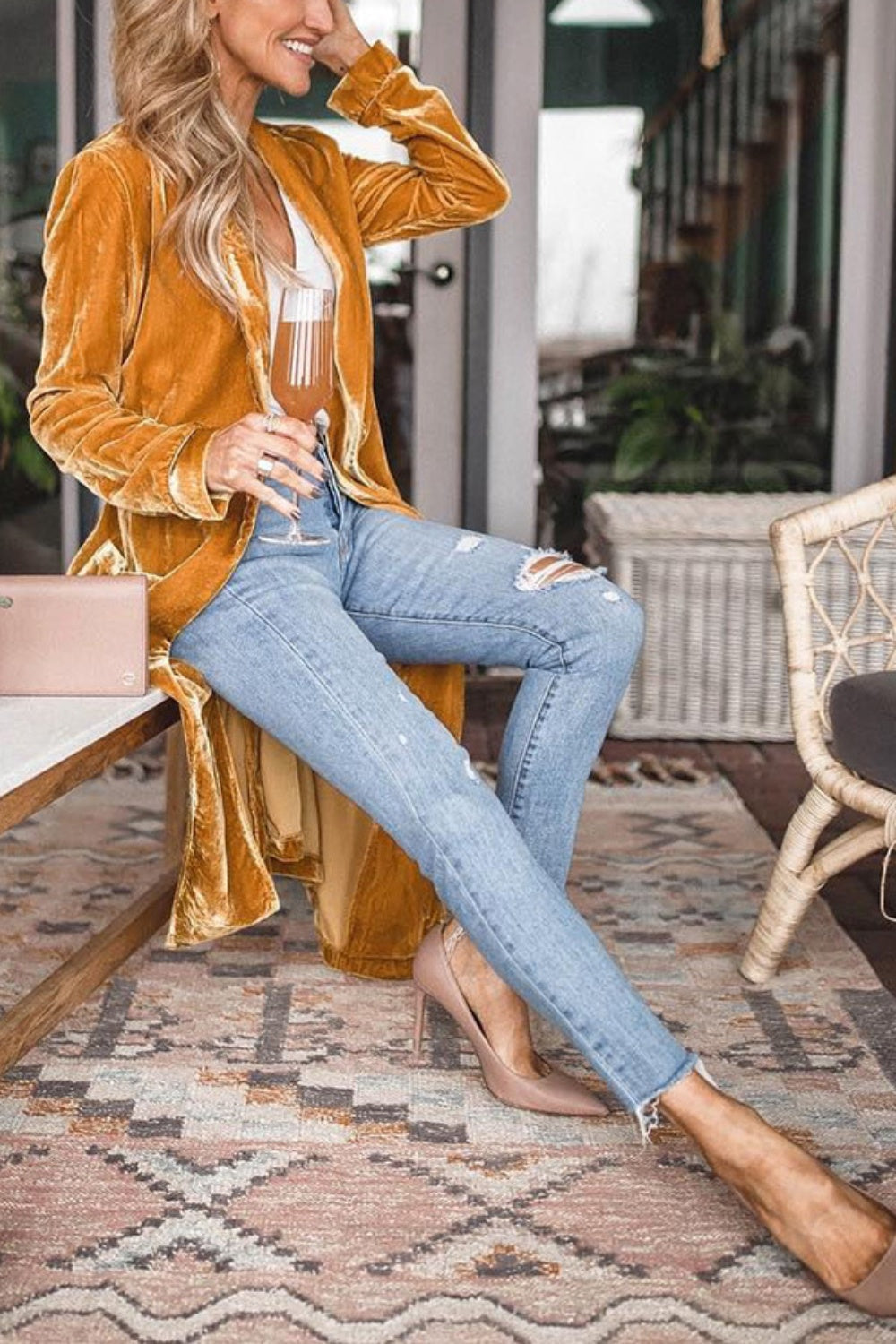 Open Front Long Sleeve Coat by Wild and Free Boutique