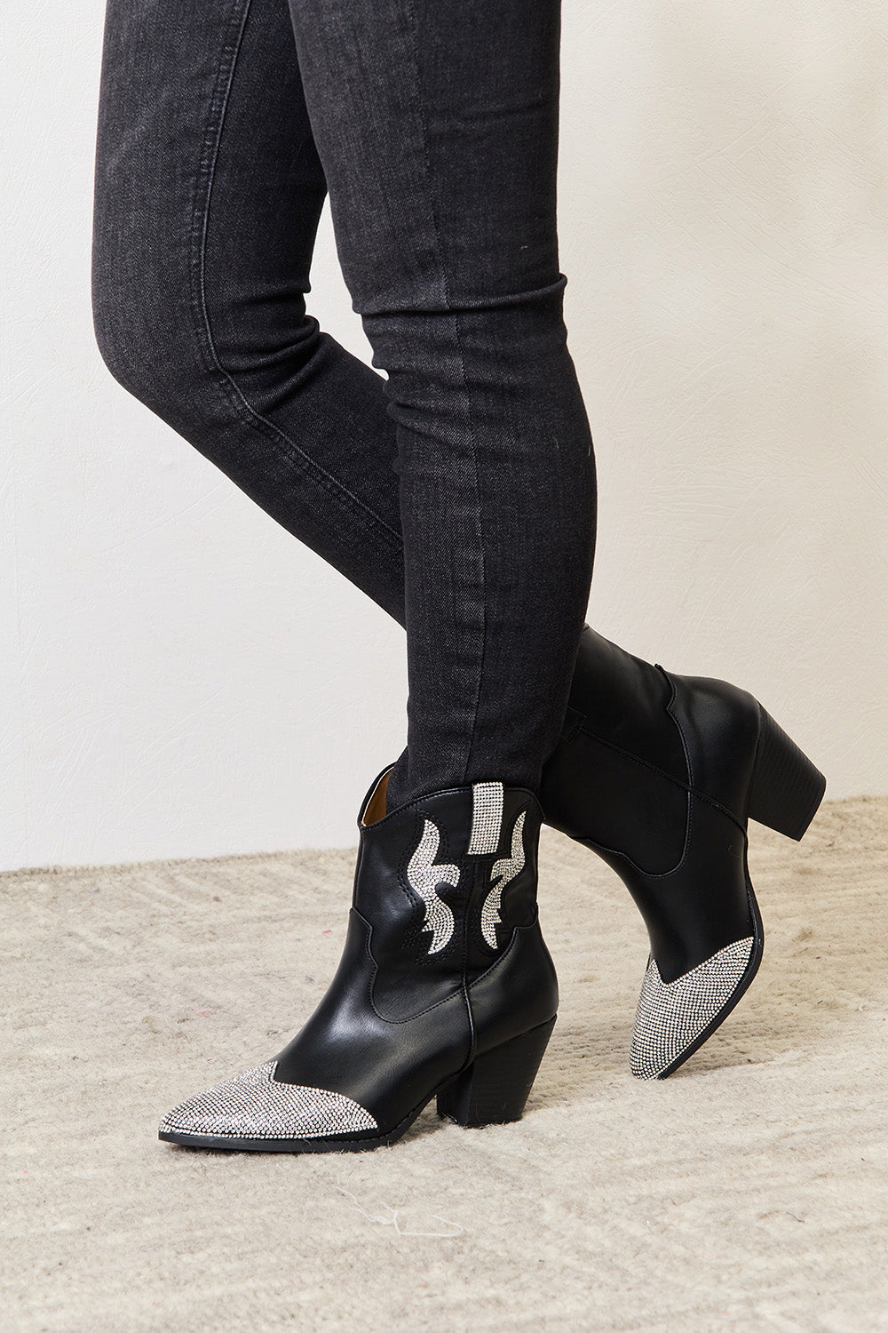 East Lion Corp Rhinestone Pointed Boots by Wild and Free Boutique