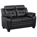 Finley Upholstered Padded Arm Tufted Loveseat Black by Unique Piece Furniture
