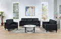 Ruth 3-piece Upholstered Track Arm Sofa Set Black by Unique Piece Furniture