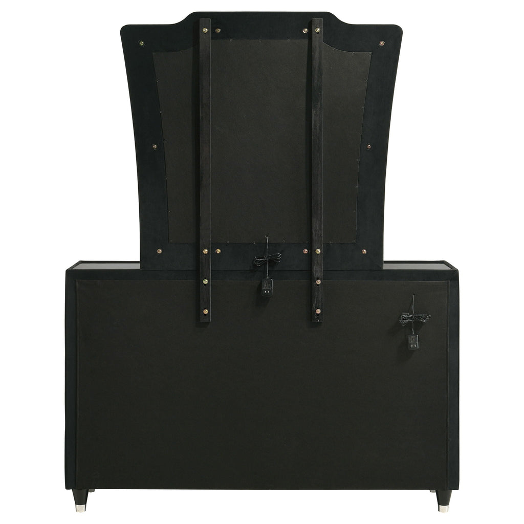 Lorient 8-drawer LED Dresser with Mirror Black by Unique Piece Furniture