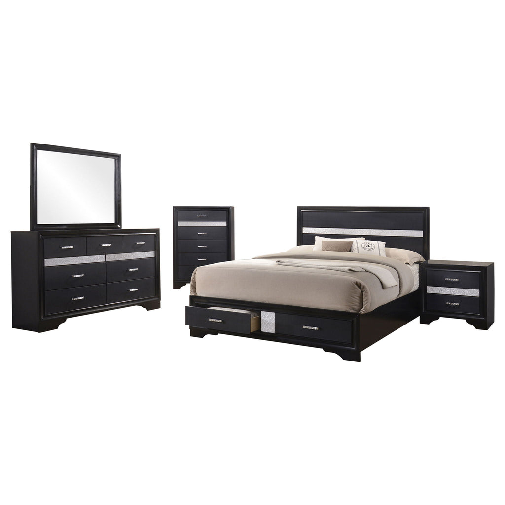Miranda 5-piece Queen Bedroom Set Black by Unique Piece Furniture